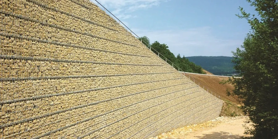 Illustrative image of MSE (Mechanically Stabilized Earth) wall design in Cardiff